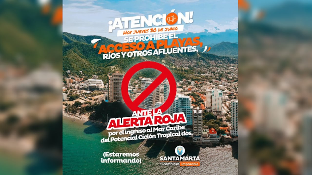 El aviso de advertencia en Santa Marta