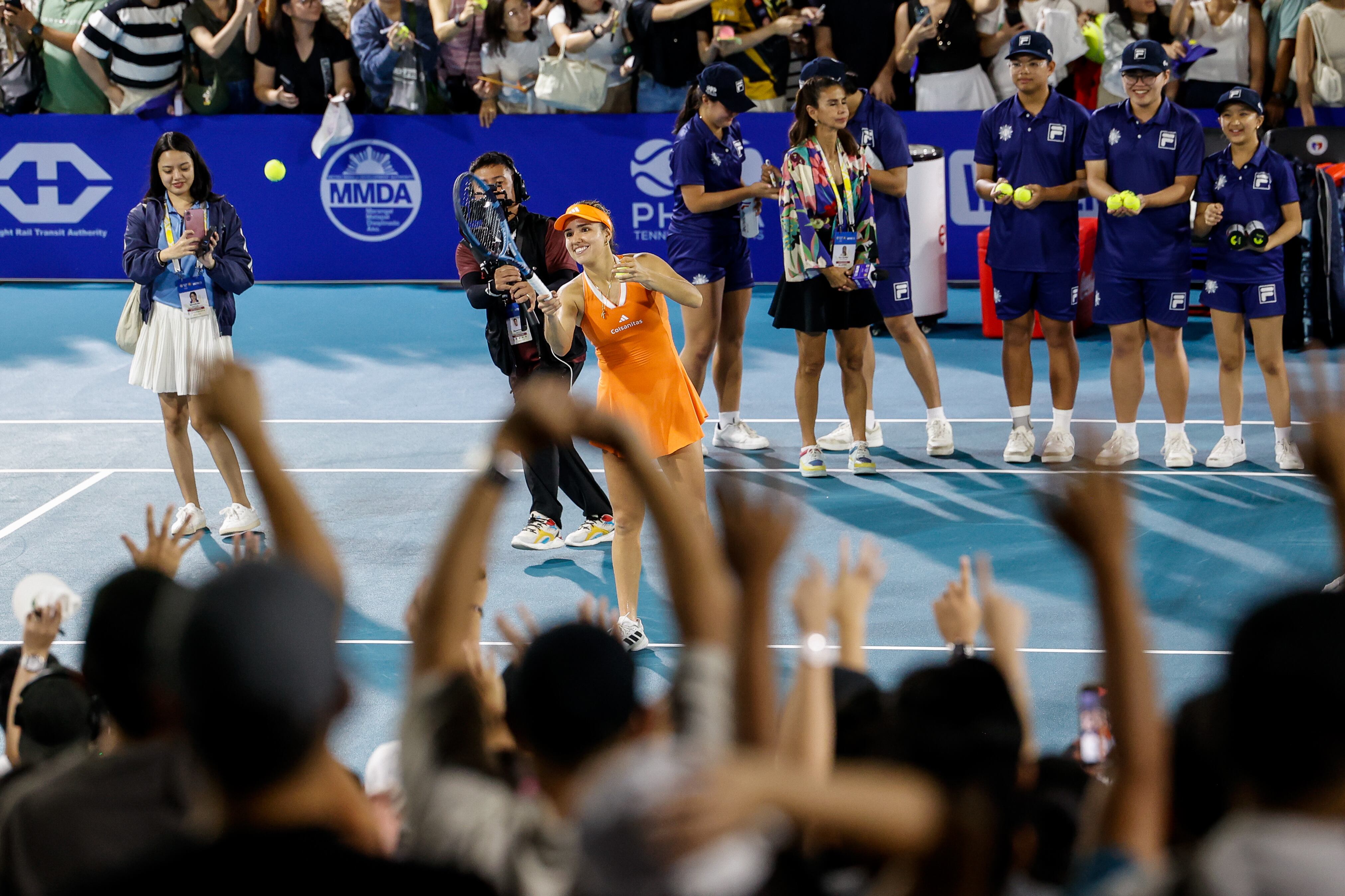 Celebración de Camila Osorio en Filipinas, luego de una victoria en el WTA 125 de Malinas