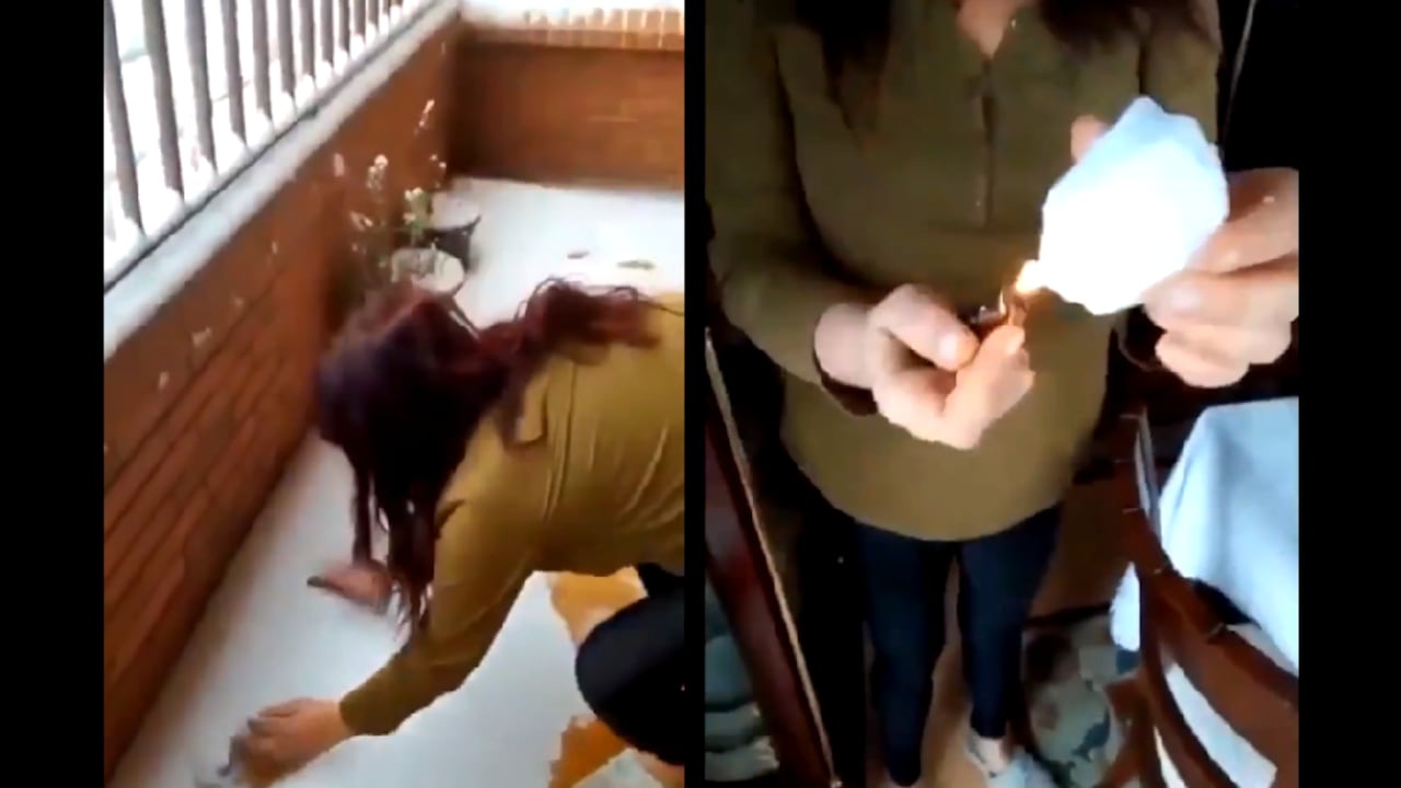 Mujer duda de la nevada en España