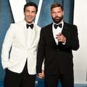 FILE - Jwan Yosef, left, and Ricky Martin appear at the Vanity Fair Oscar Party in Beverly Hills, Calif., on March 27, 2022. (Photo by Evan Agostini/Invision/AP, File)