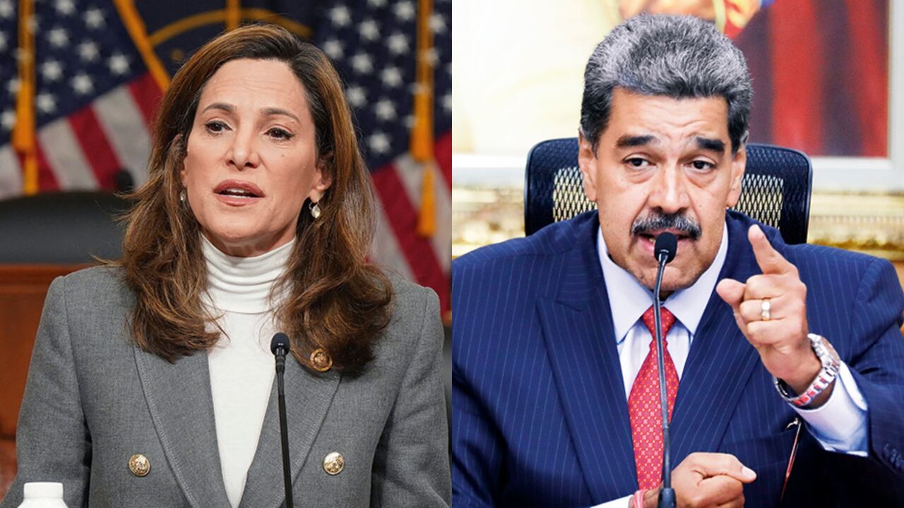 María Elvira Salazar y Nicolás Maduro.