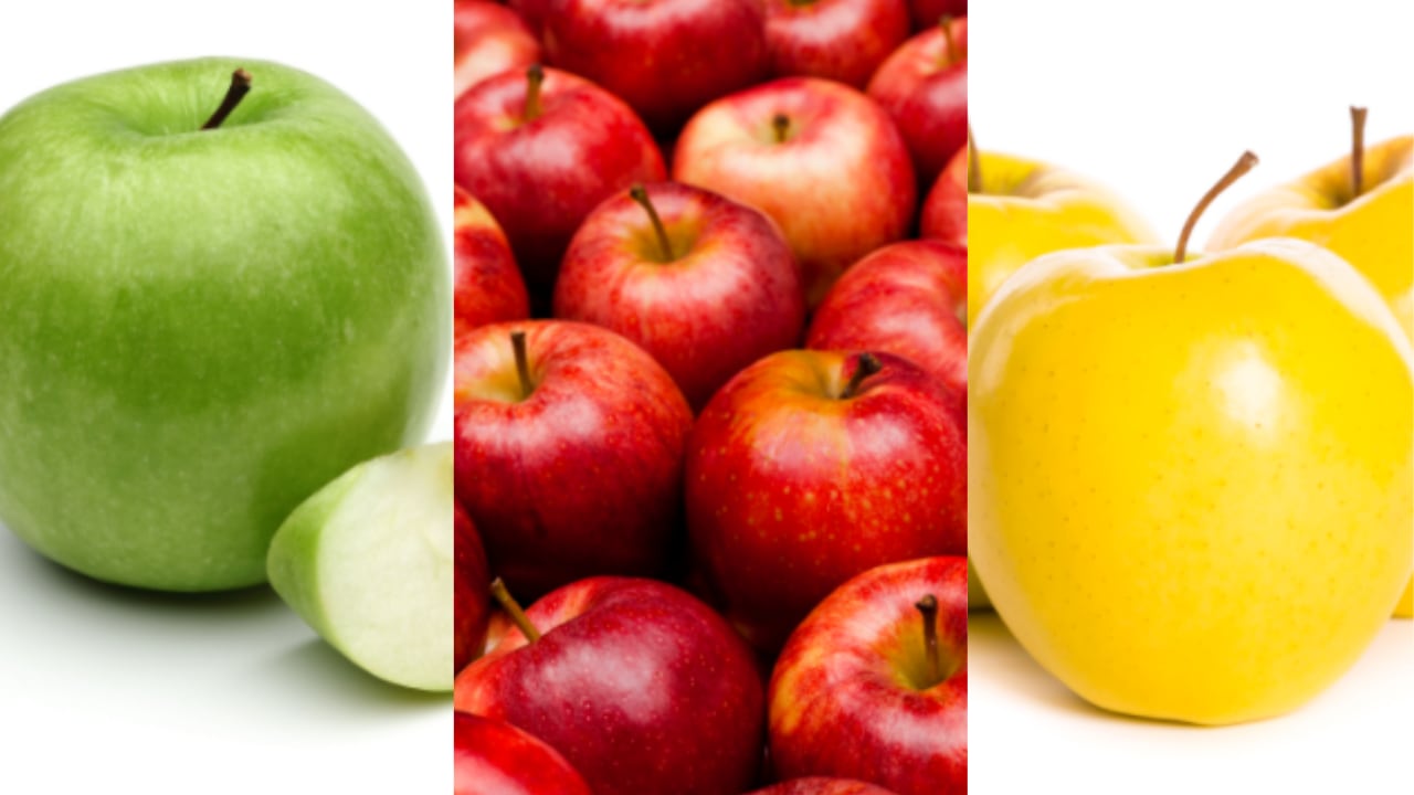 Los colores de las manzanas pueden influir en los nutrientes que aporta al organismo.