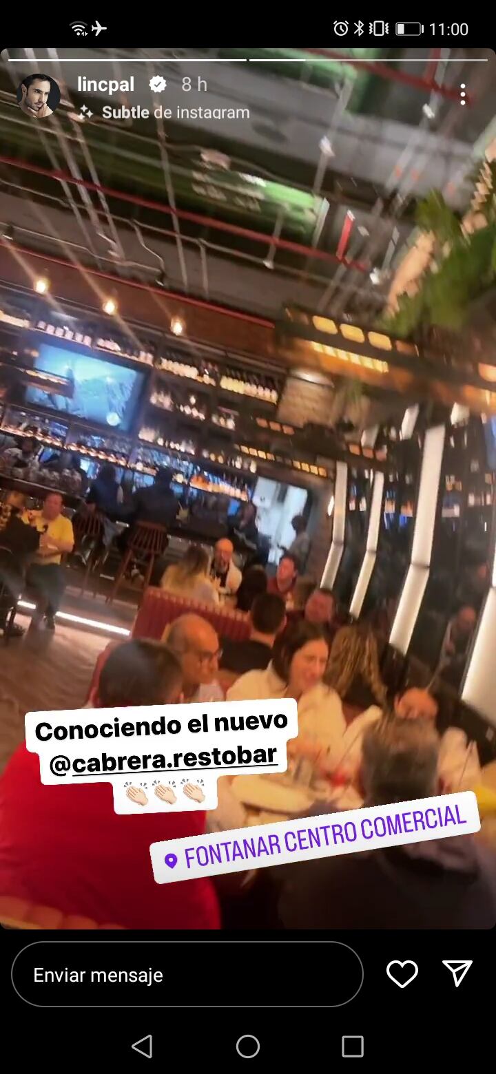 Lincoln Palomeque asistió a la inauguración de la nueva sede de 'Cabrera Resto Bar'