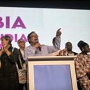 Gustavo Petro Ganador del Pacto por Colombia, celebra su victoria