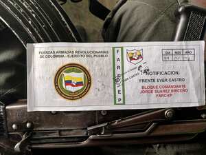 Panfleto amenazante contra comerciantes de Mesetas