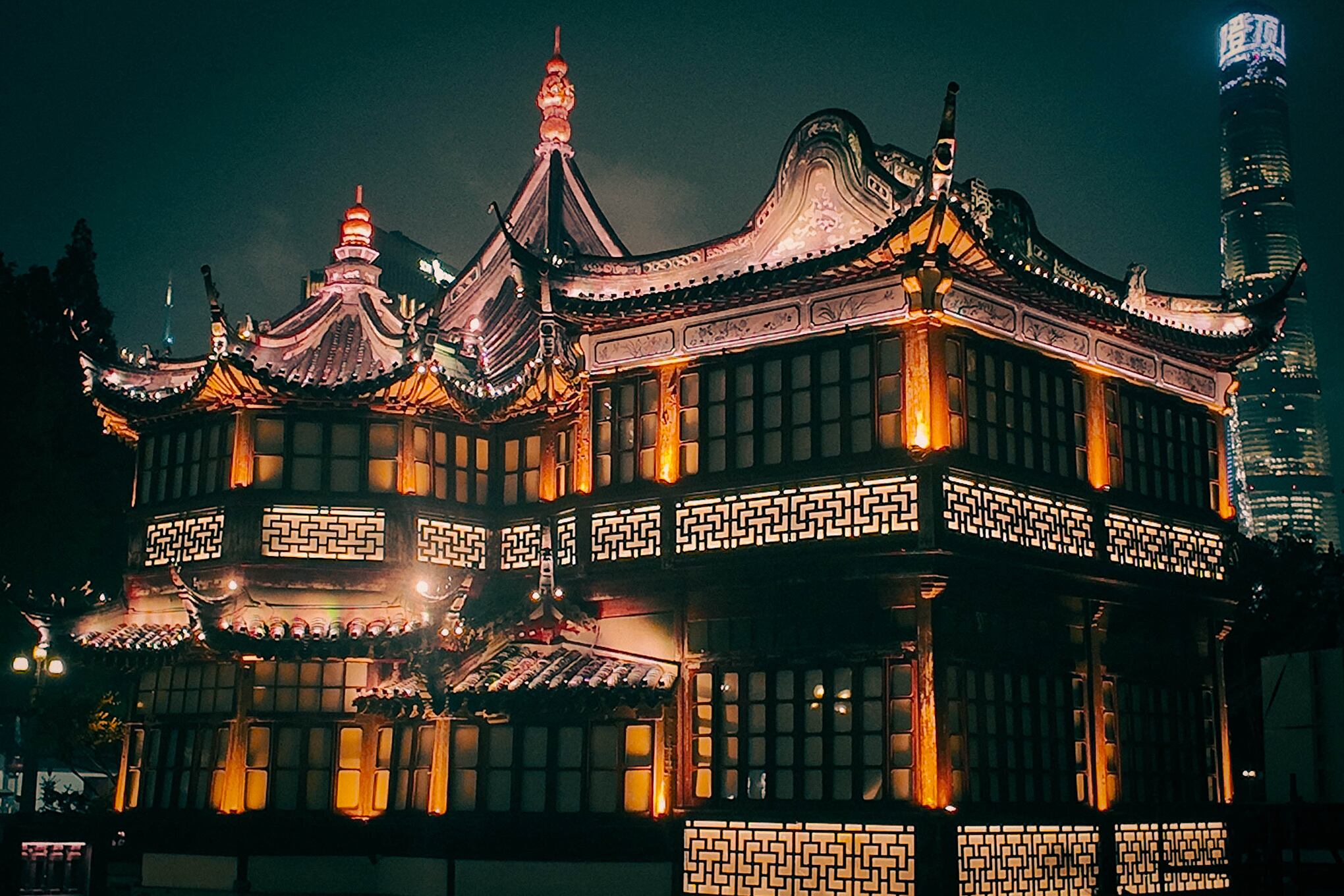 Mansión china en el Jardín Yuyuan, en Shanghái