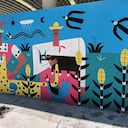 Mural “Raíces Hñahñu” de la pintora Juanita Máxima, oriunda del País Vasco y realizado en el municipio Mixquiahuala de Juárez en el Estado de Hidalgo, México, durante el Encuentro Internacional de Muralismo en el 2023, bajo el apoyo de la Dirección de la Secretaría de Cultura y Turismo de esa localidad.