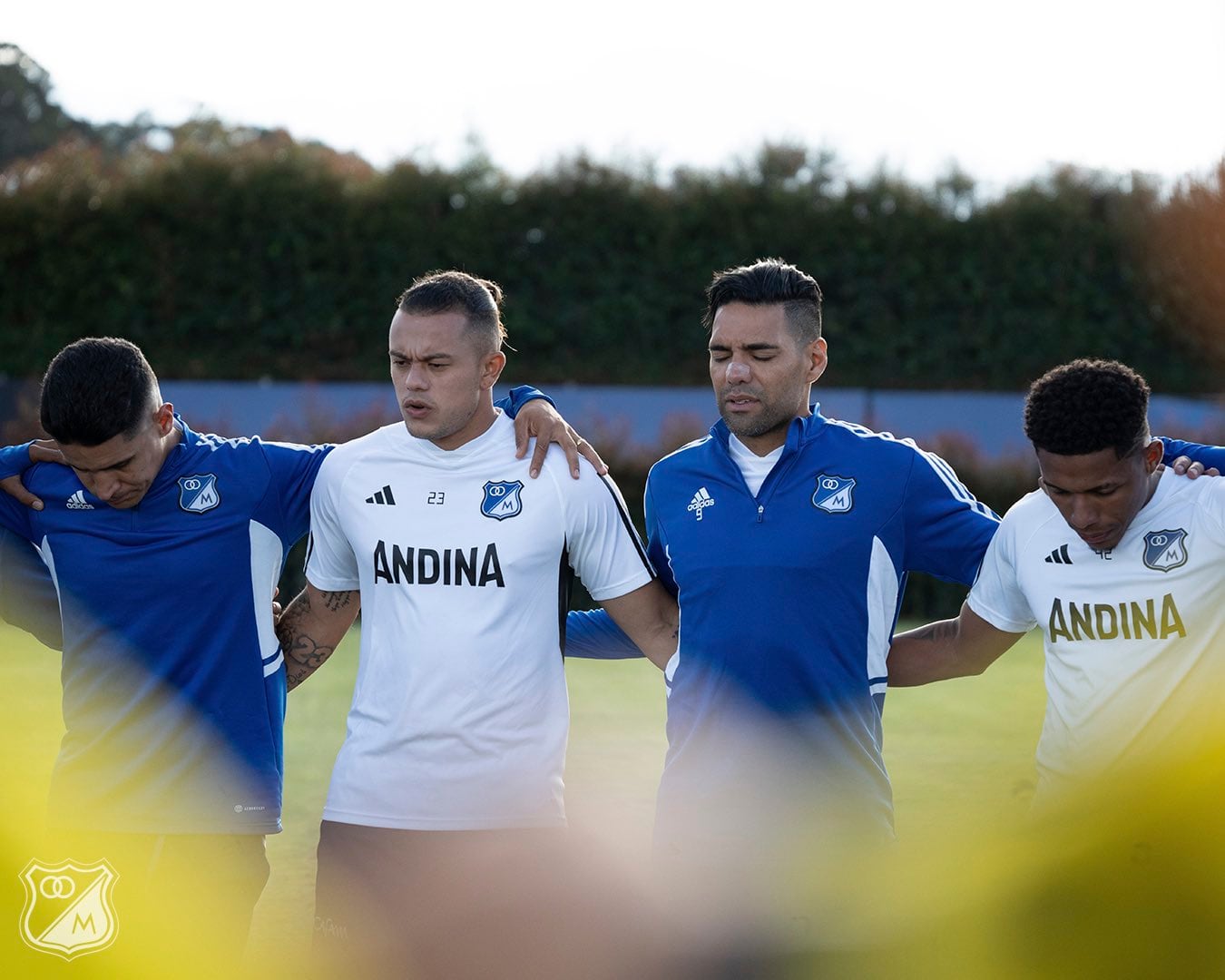 Falcao en su primer entrenamiento con Millonarios.