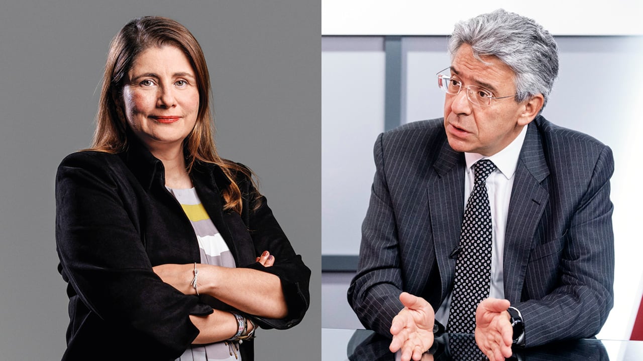 El senador Enrique Gómez (derecha) le reclamó a la defensora del Pueblo, Iris Marín (izquierda), por la rectificación solicitada.