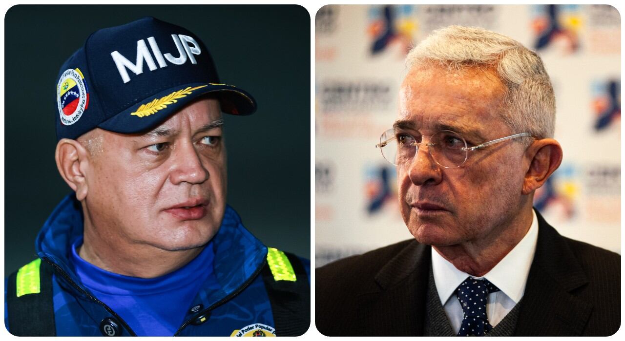 Diosdado Cabello y Álvaro Uribe