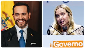 El presidente de Colombia, Abelardo De La Espriella, y la primera ministra de Italia, Giorgia Meloni.