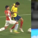 Todo el estadio Metropolitano reclamó como penal esta acción discutida en la cabina del VAR