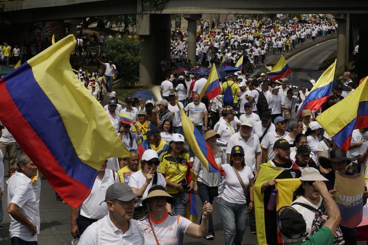 Marchas en apoyo al expresidente Álvaro Uribe en Cali