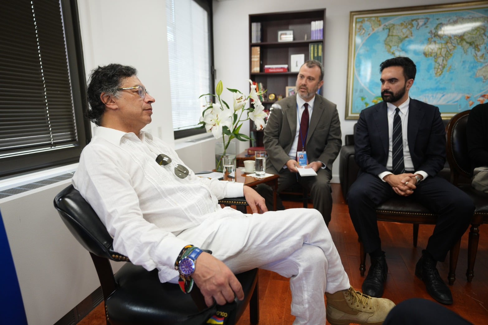Gustavo Petro junto a Zohran Mamdani.