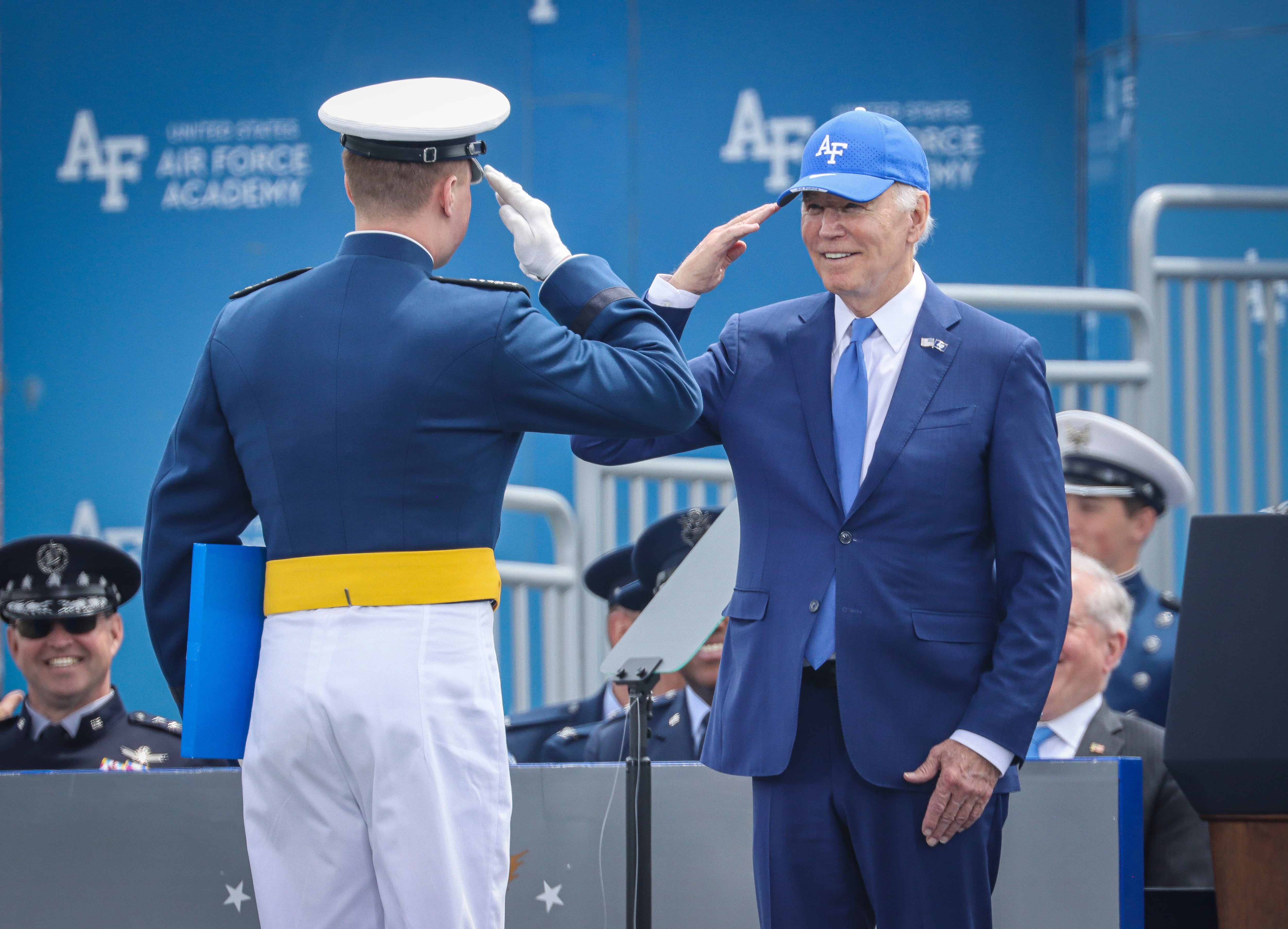 Biden en la ceremonia de graduación en la Academia de las Fuerzas Aéreas.