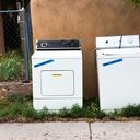 Washer and Dryer On Sidewalk For Giveaway