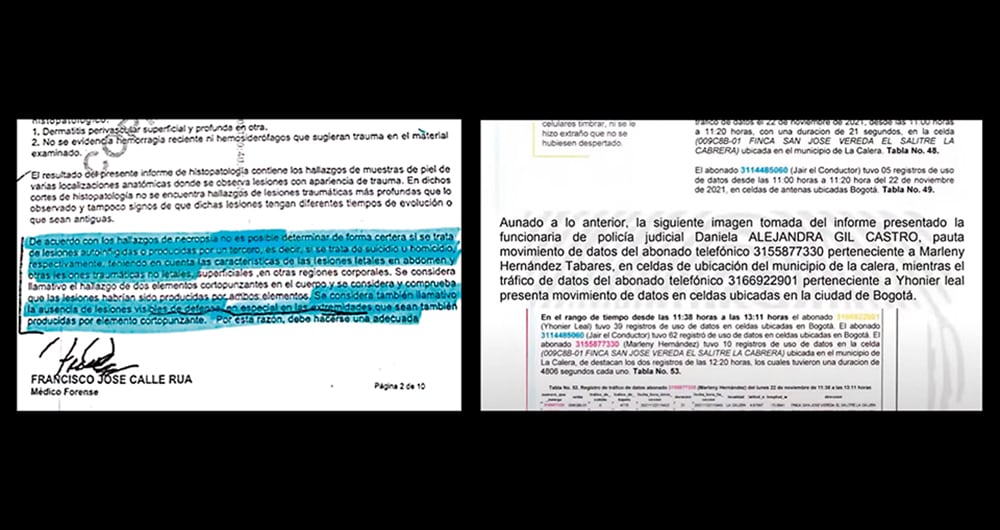 El hallazgo de la sangre de una cuarta persona en el lugar del crimen es uno de los argumentos de la defensa de Jhonier Leal.