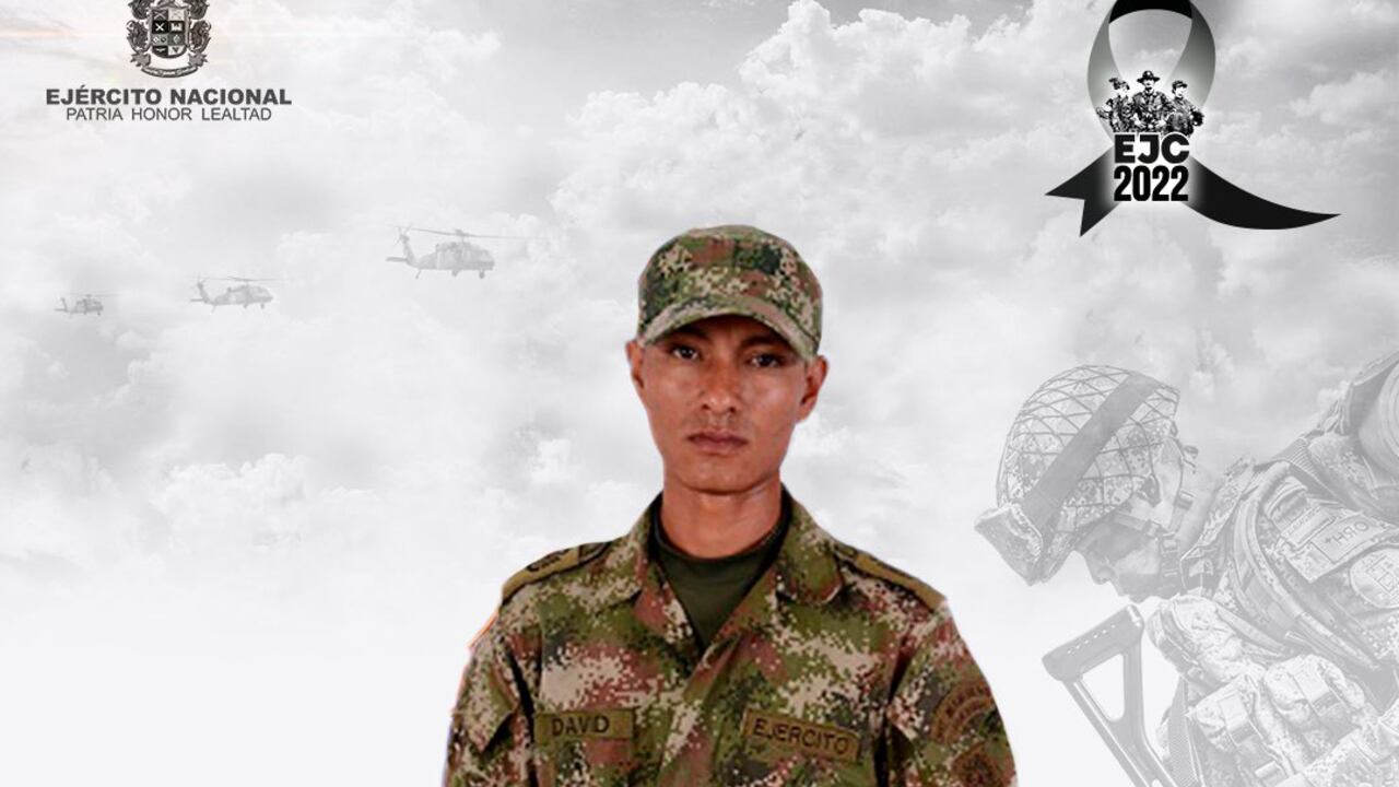 Albeiro Antonio David Benítez, militar que murió tras enfrentamientos contra el Clan del Golfo en Urrao, Antioquia.