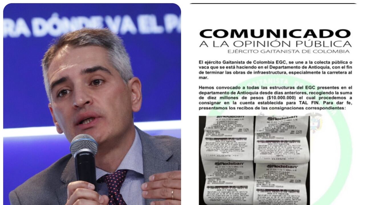 El gobernador Andrés Julián Rendón se refirió al posible aporte del Clan del Golfo a la vaca por las vías 4G en Antioquia.
