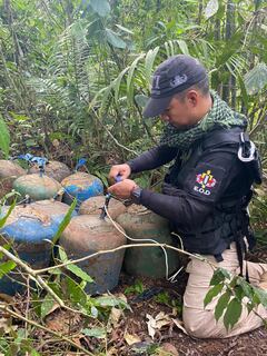 Autoridades hallaron explosivos en los Farallones de Cali. Eran del Frente Jaime Martínez de las Disidencias de las Farc.