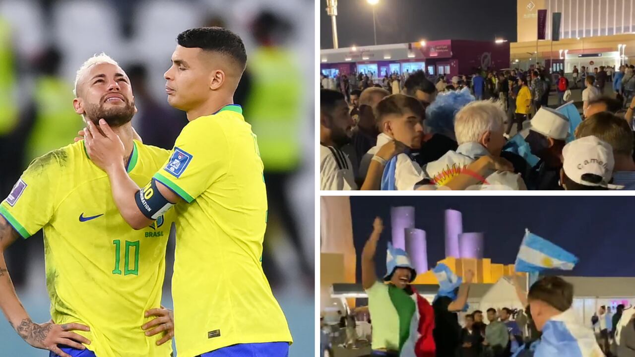 Brasil quedó eliminada y los hinchas de Argentina lo celebraron.