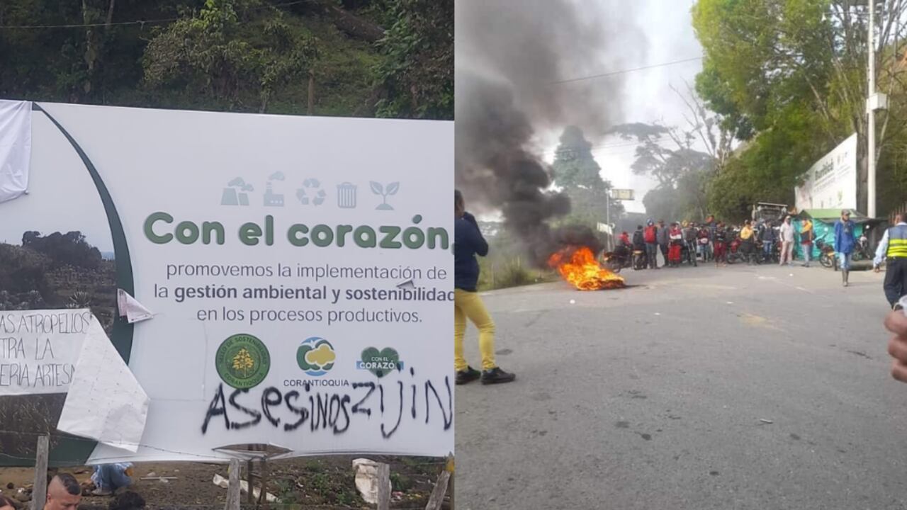 Manifestaciones de mineros informales en Buriticá, Antioquia.