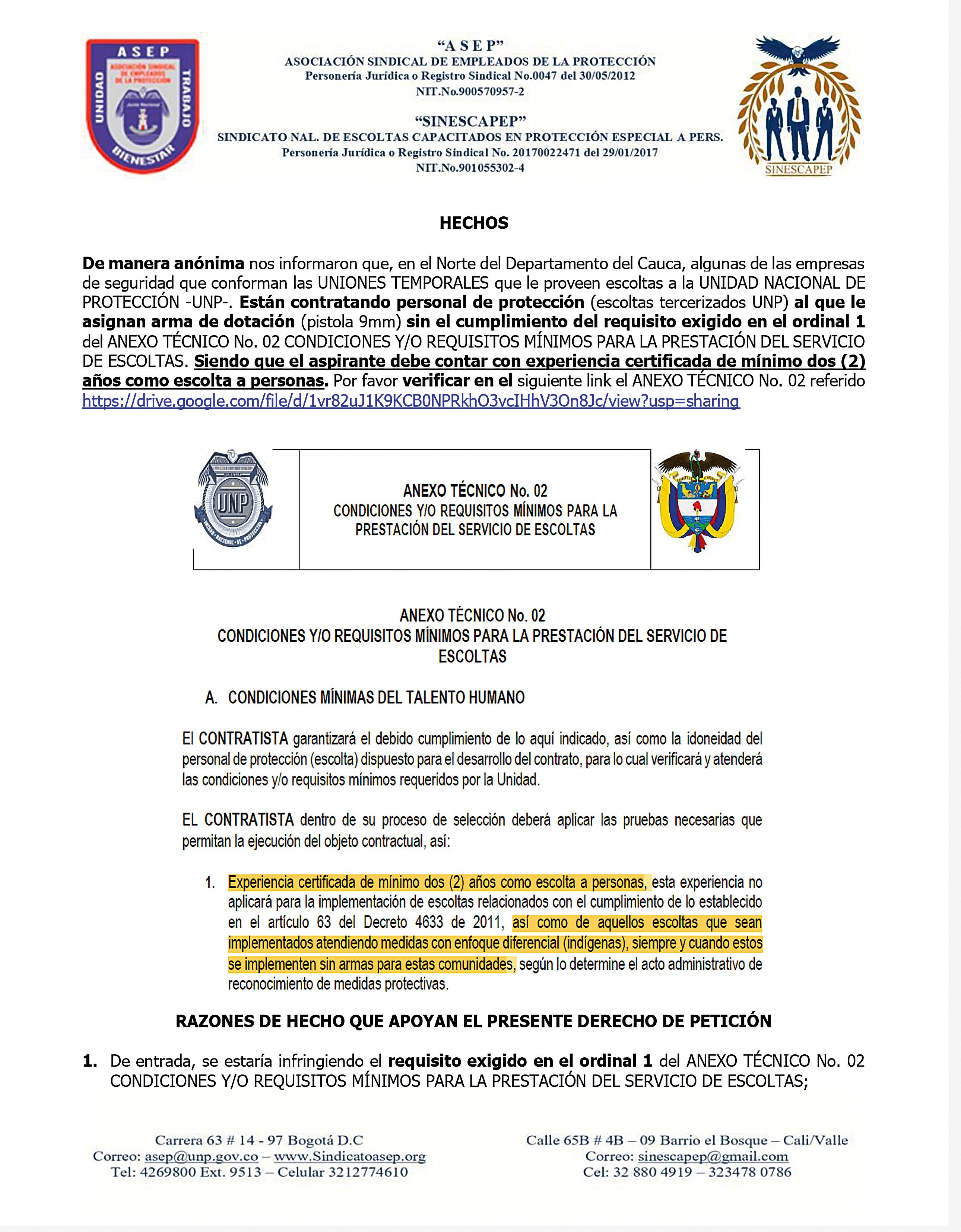 UNIDAD NACIONAL DE PROTECCIÓN