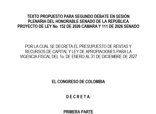 Ponencia segundo debate Presupuesto 2027