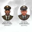 Imagen de los patrulleros asesinados que fue divulgada por el director de la Policía Nacional.