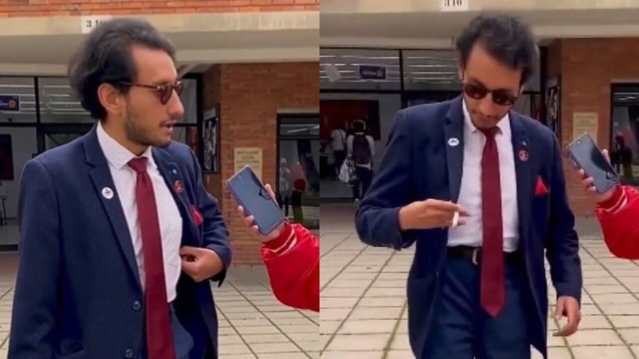 Los estudiantes de la Universidad Nacional le respondieron a los de la Javeriana. Foto: Captura video twitter @nacional_memes.