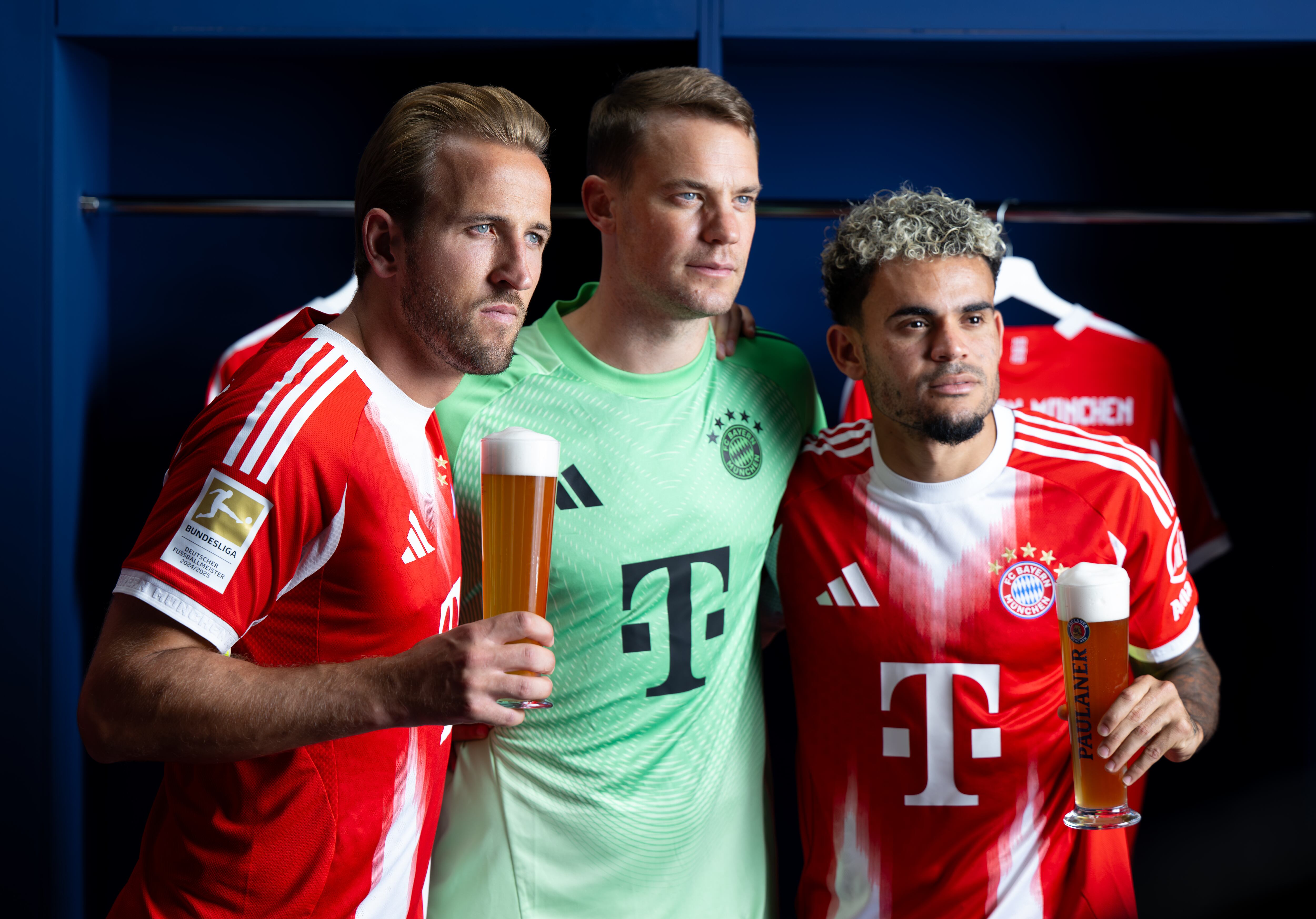 Harry Kane, Manuel Neuer y Luis Díaz.