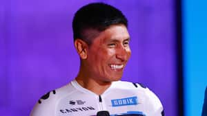 Nairo Quintana en la presentación con Movistar para el 2025
