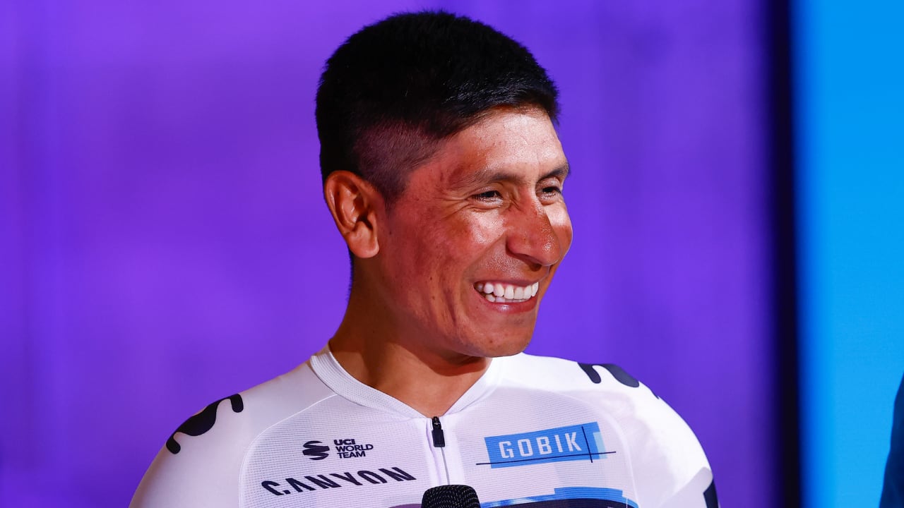 Nairo Quintana en la presentación con Movistar para el 2025