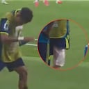 Luis Díaz con una bolsa de hielo en su pierna tras salir del juego vs. Uzbekistán en el Mundial 2026