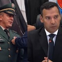 El ahora teniente coronel Sammy Rodríguez, exedecán del presidente Petro, y el ministro de Defensa, Pedro Sánchez.