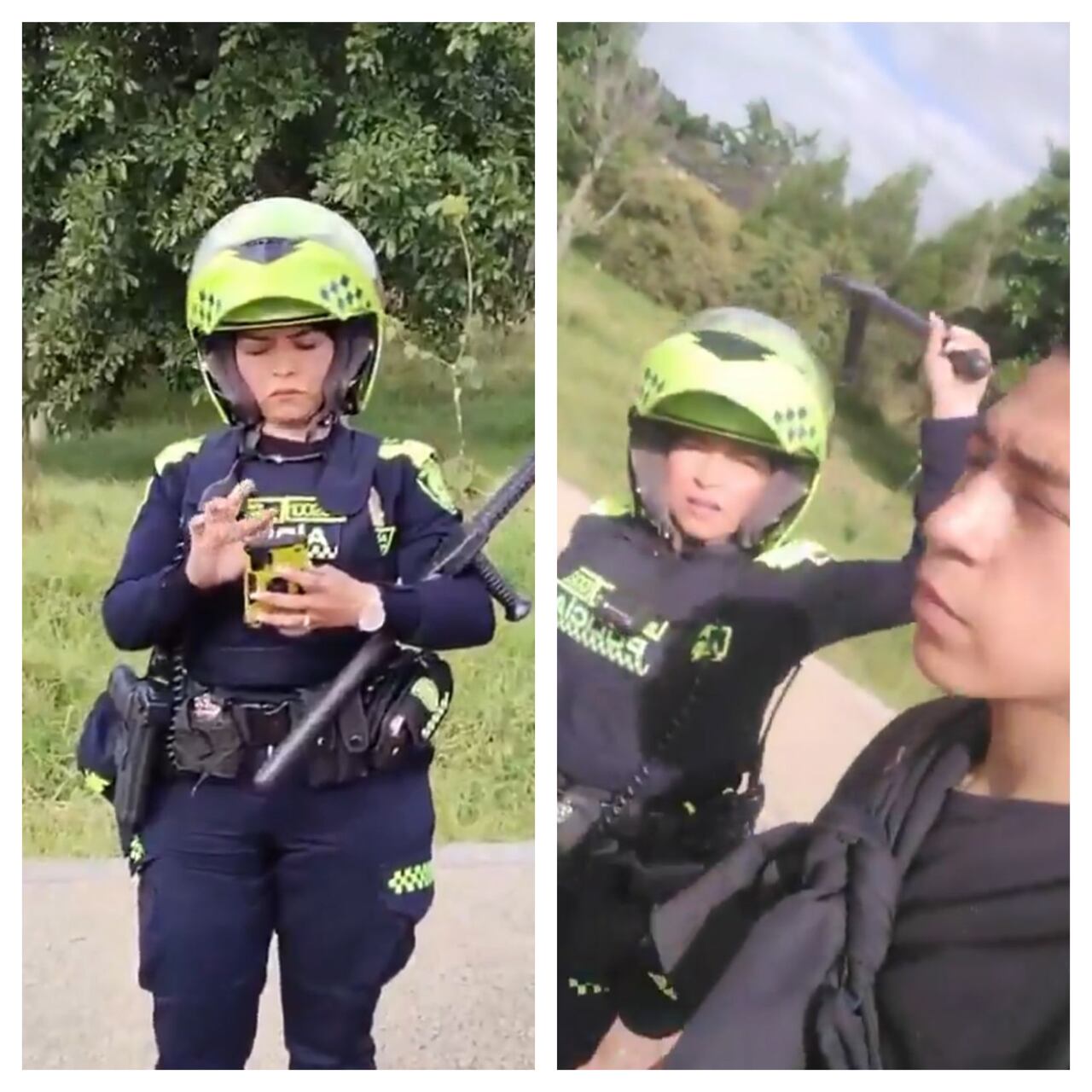 A investigación formal la patrullera de la Policía que golpeó en el rostro a joven que intentó grabar procedimiento en Bogotá.