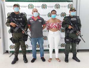 'Marla' y 'Wilson', capturados por extorsión en Cartagena.
