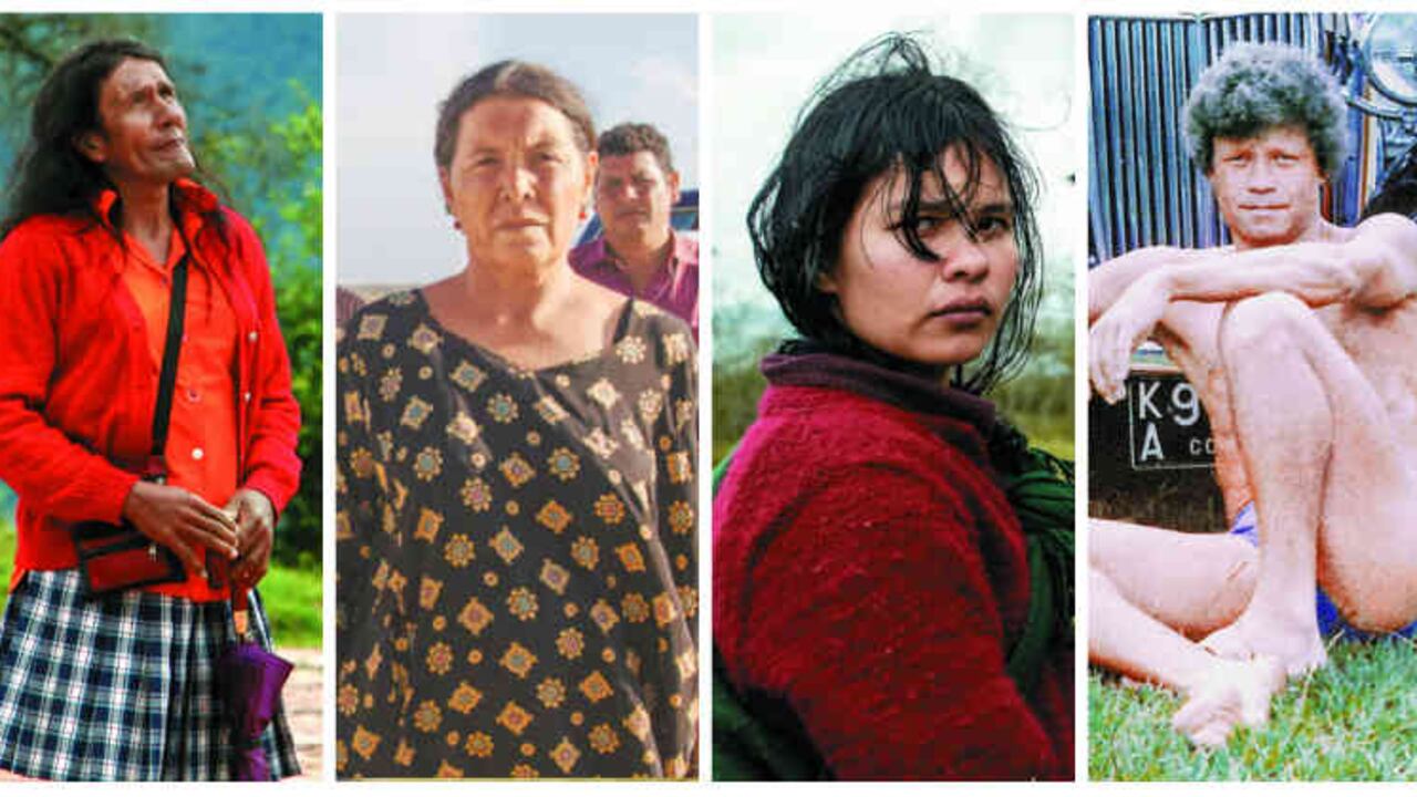 De izquierda a derecha: Señorita María, la falda de la montaña (2017) cortesía de Rubén Mendoza | Pájaros de verano (2018), cortesía de Cristina Gallego | La sirga (2012), Archives du 7me art | The Smiling Lombana (2018), cortesía de Daniela Abad