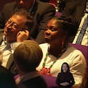 El presidente electo Gustavo Petro y su fórmula vicepresidencial Francia Márquez, en la entrega del informe Final de la Comisión de la Verdad