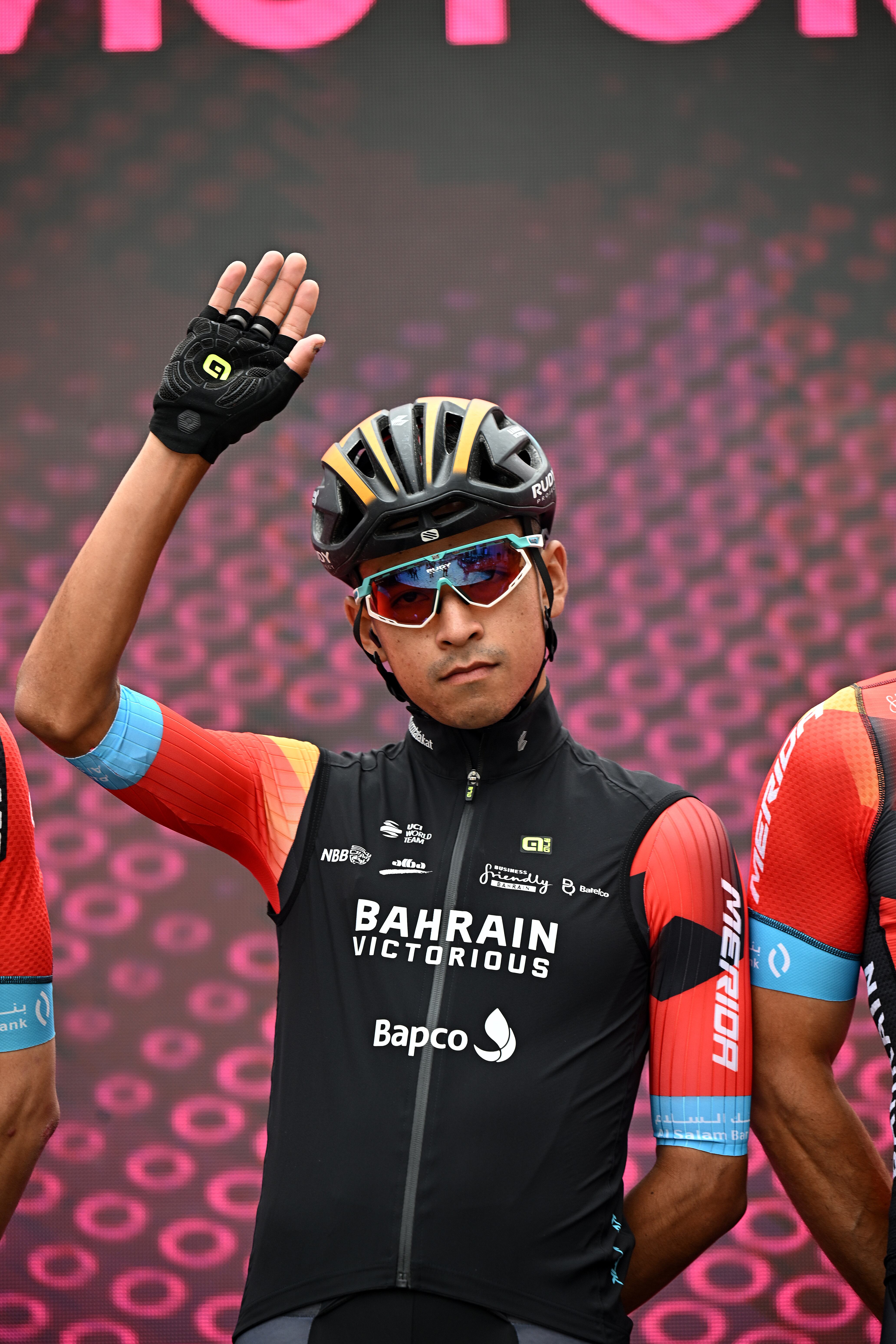 VENOSA, ITALY - MAY 09: Santiago Buitrago of Colombia and Team Bahrain - Victorious prior to the 106th Giro d'Italia 2023, Stage 4 a 175km stage from Venosa to Lago Laceno 1059m / #UCIWT / on May 09, 2023 in Venosa, Italy. (Photo by Getty Images/Stuart Franklin,)