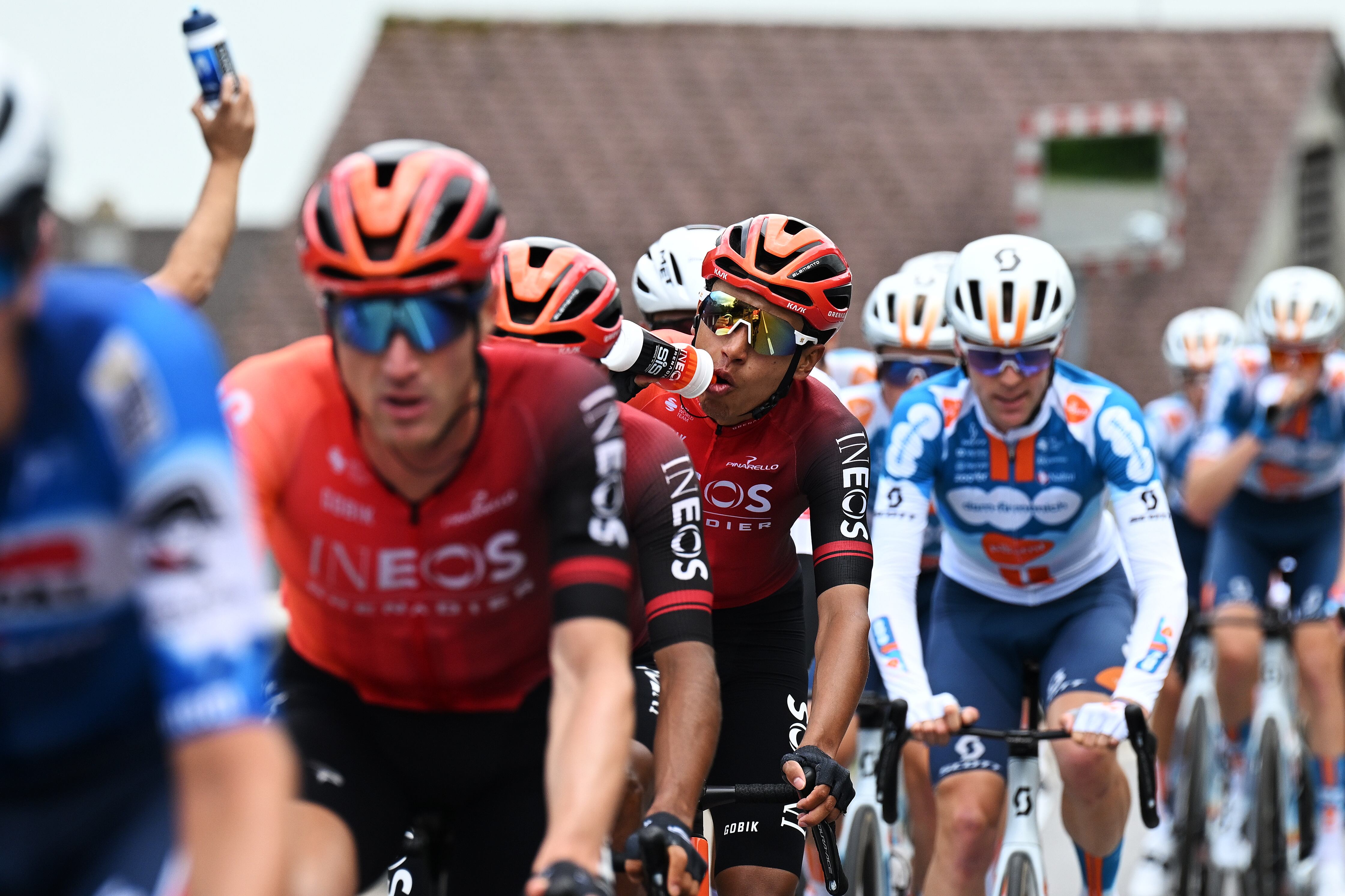 REGENSDORF, SWITZERLAND - JUNE 10: Egan Bernal of Colombia and Team INEOS Grenadiers cools down during the 87th Tour de Suisse 2024, Stage 2 a 177.3km stage from Vaduz to Regensdorf / #UCIWT / on June 10, 2024 in Regensdorf, Switzerland.  (Photo by Tim de Waele/Getty Images)