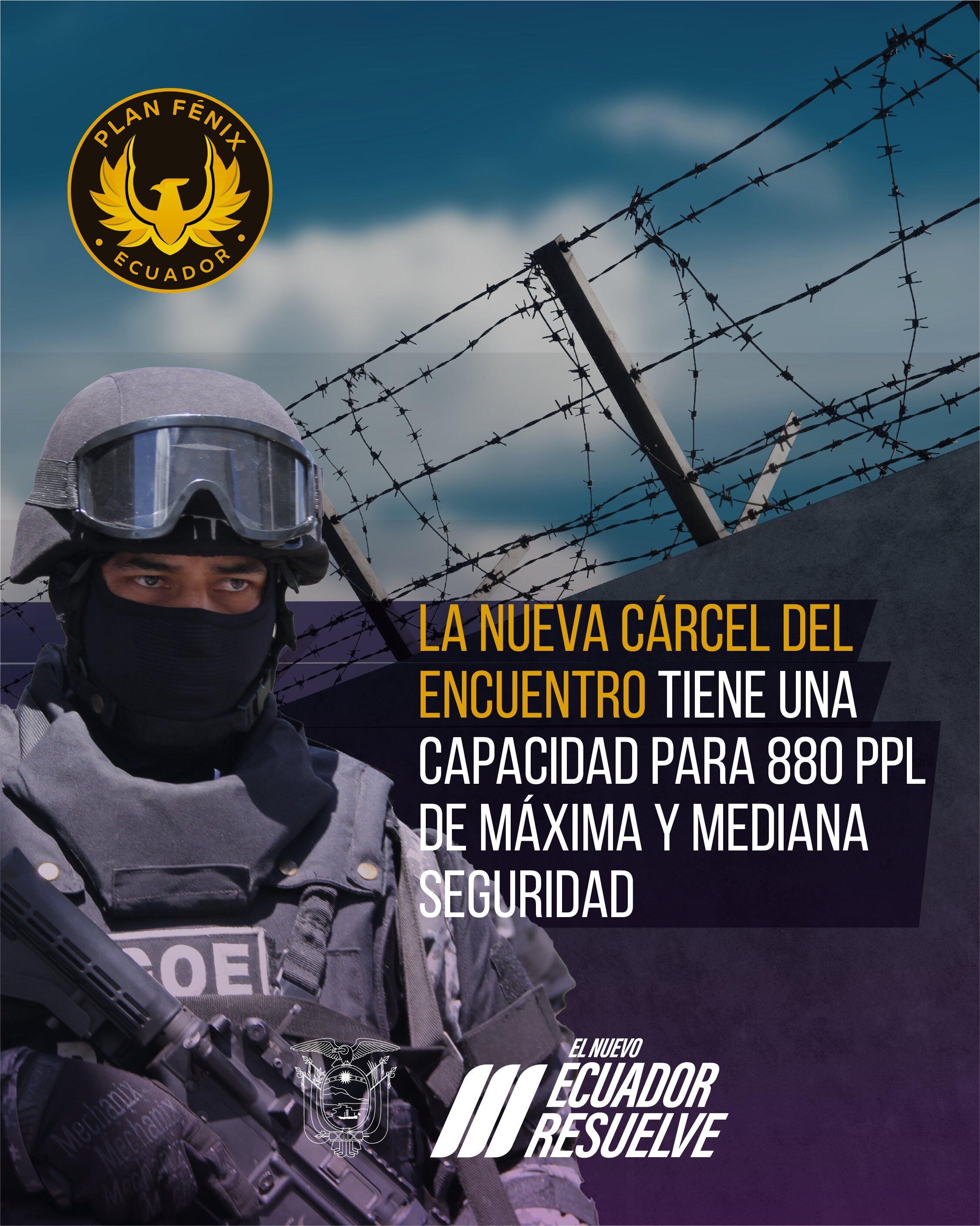 La presidencia publica póster con información de la penitenciaria de máxima seguridad