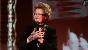 Abril 18 2015. Bogotá. Los Premios TVy Novelas en su edición número 24, entregó los premios a los mejores de
la televisión colombiana en 28 categorías, en un evento lleno de moda, glamour y color. Margalida Castro recibe el premio a toda una vida. (Colprensa - Juan Páez)