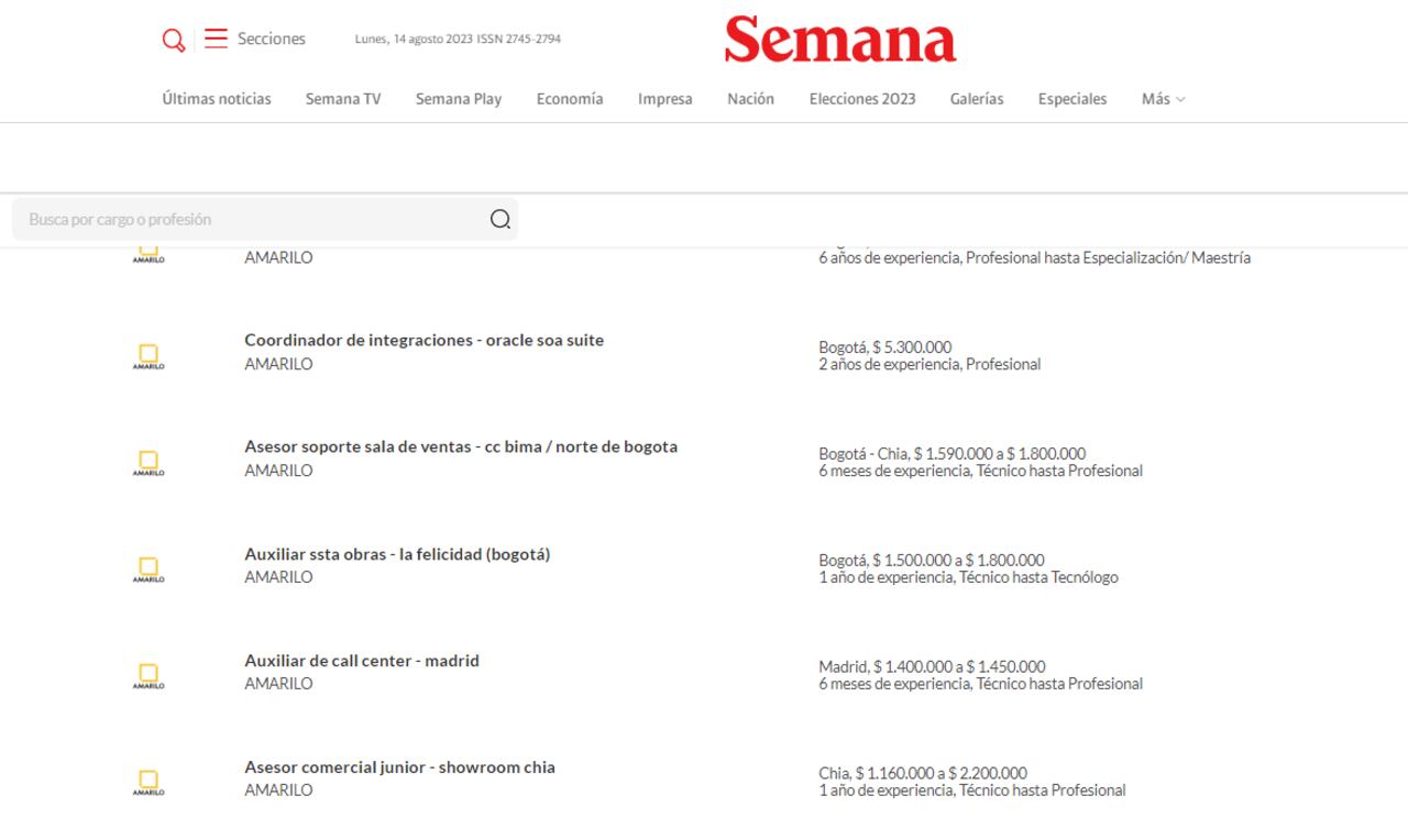 Ofertas laborales en Semana.com