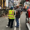 La cornisa de un restaurante se desplomó y dejó dos personas heridas