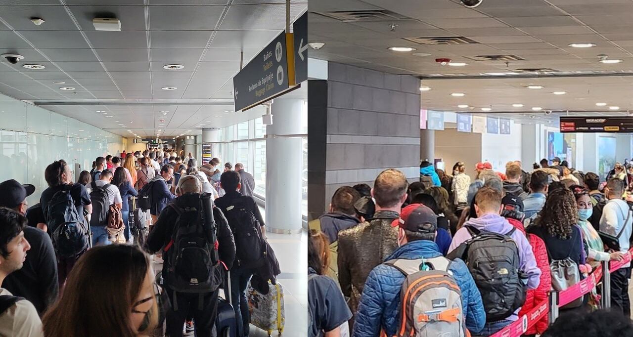 Viajeros aseguran que han llegado a esperar hasta tres horas para cruzar migración e ingresar al país.