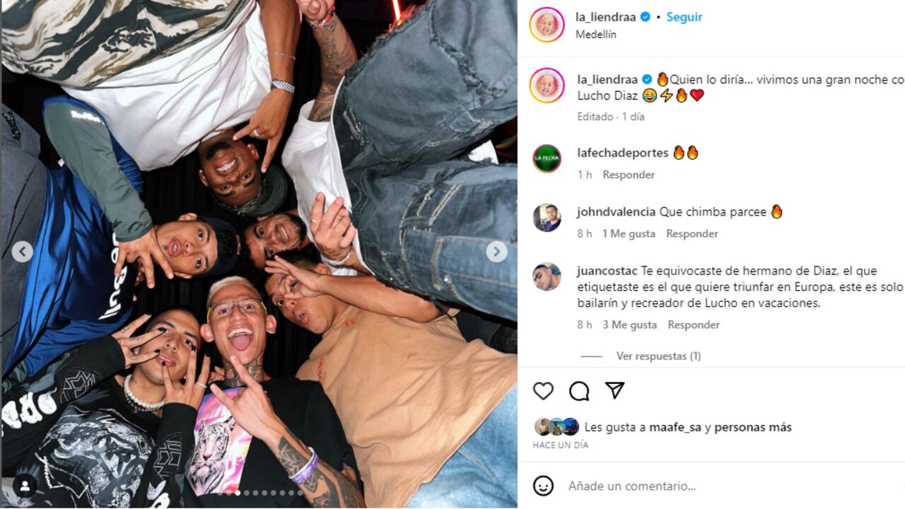 Luis Díaz estuvo en compañía de varios influencers en Medellín