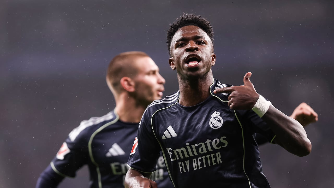 Vinícius Jr celebrando uno de sus goles contra Espanyol.