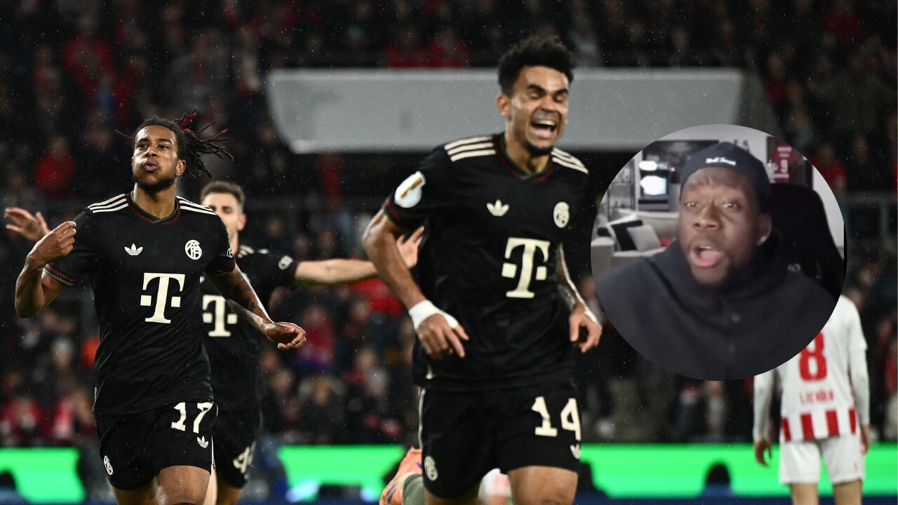 Luis Díaz hizo que Alphonso Davies se levantara de la silla para elogiarlo.