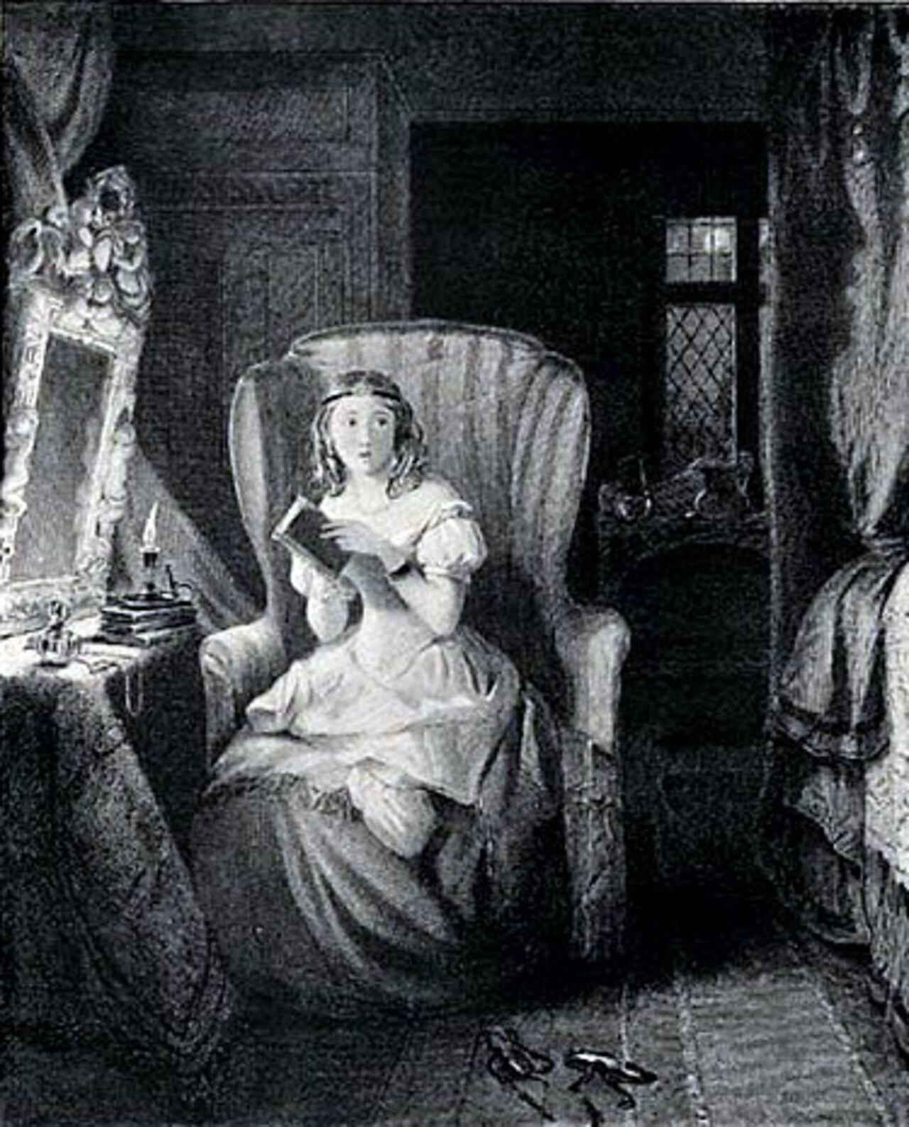 Ilustración de La Abadía de Northanger, Artista desconocido, 1833 Edición Bentley de las novelas de Jane Austen. Wikimedia Commons